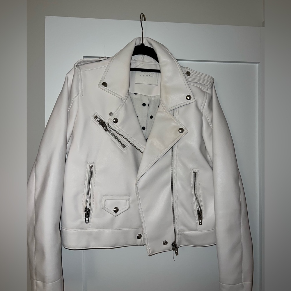 blank nyc white vegan leather jacket